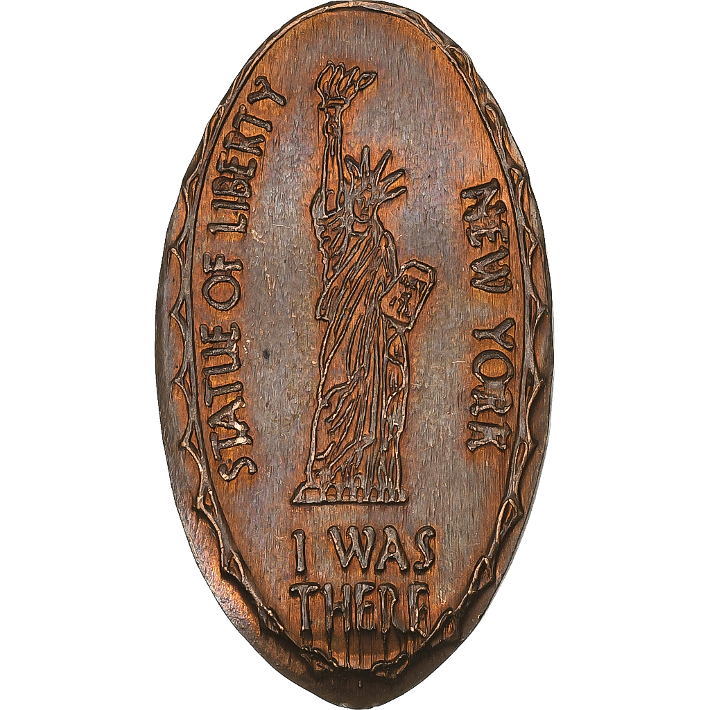 United States, Elongated Coin, Statue of Liberty, New-York, Copper, 
