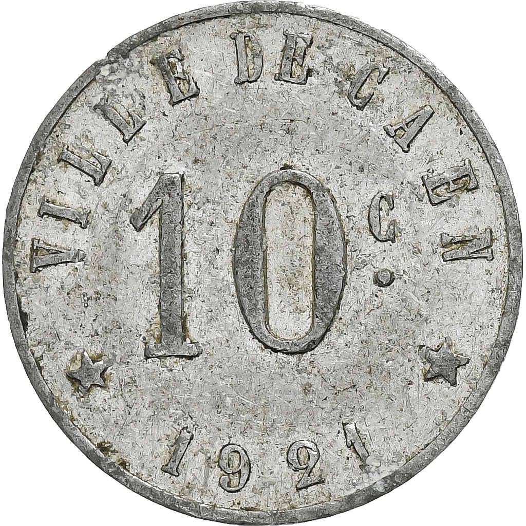 France, Union commerciale et industrielle de Caen, 10 Centimes, 1921, 