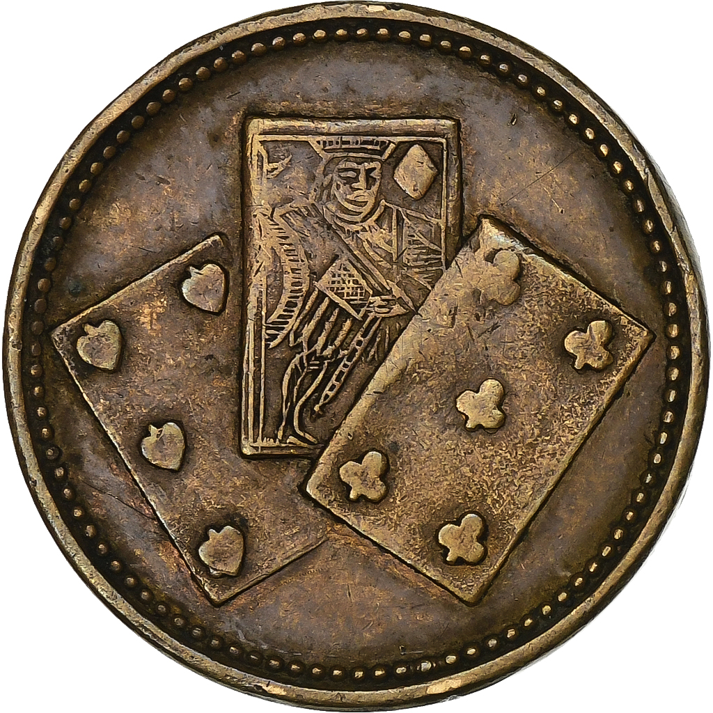 Verenigd Koninkrijk, Medaille, Casinos-Jeux, Reine Victoria, Tin, FR+