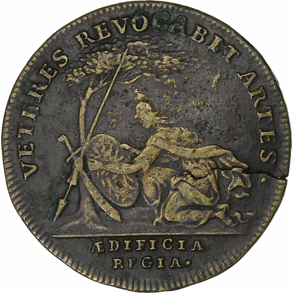 France, Token, Louis XIV, Bâtiments du Roi, Brass, , Feuardent:3059