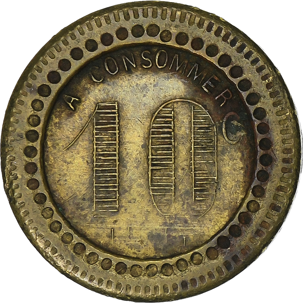 France, ,, 10 Centimes, A Consommer, , Brass