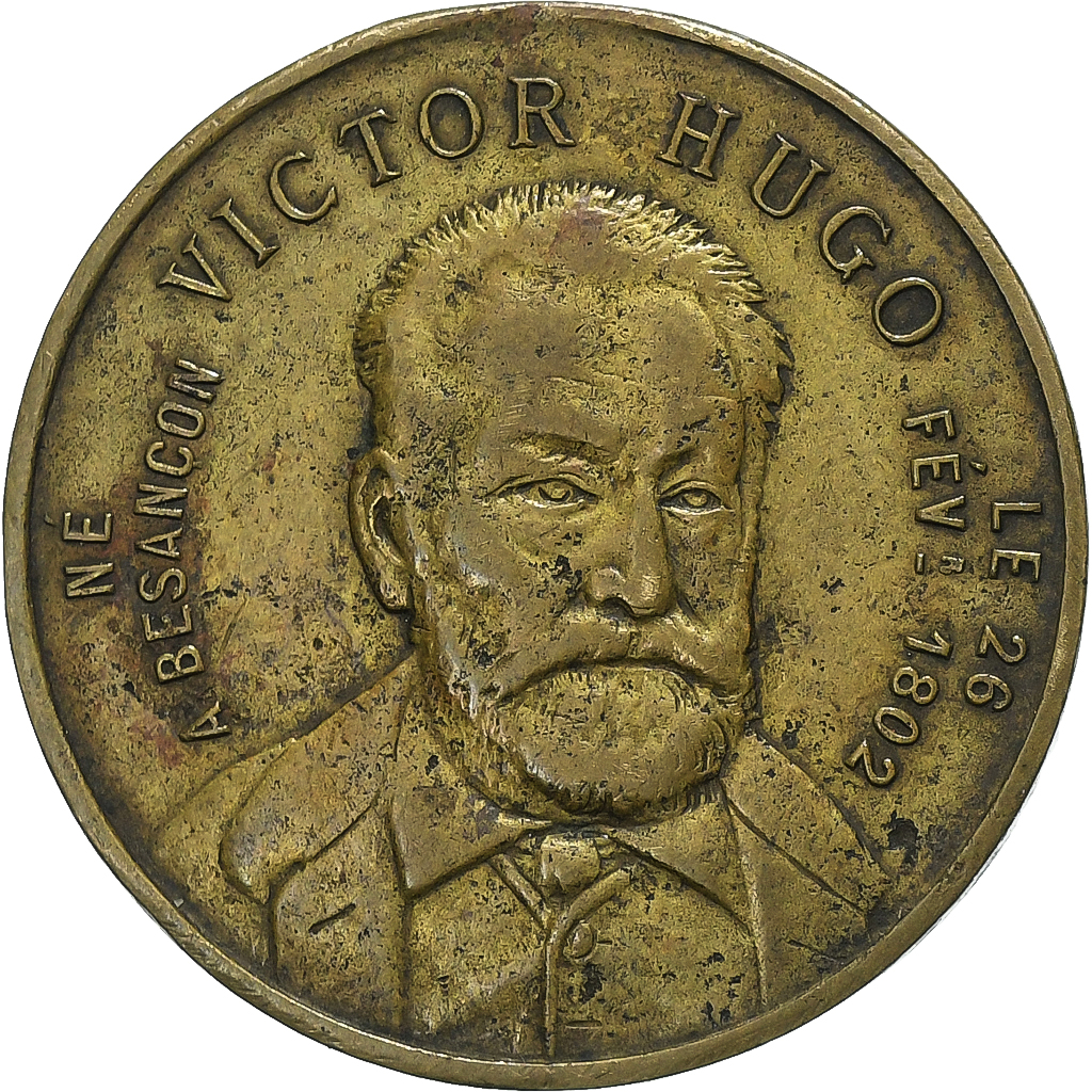 France, Medal, Souvenir de Victor Hugo, 1881, Brass, 