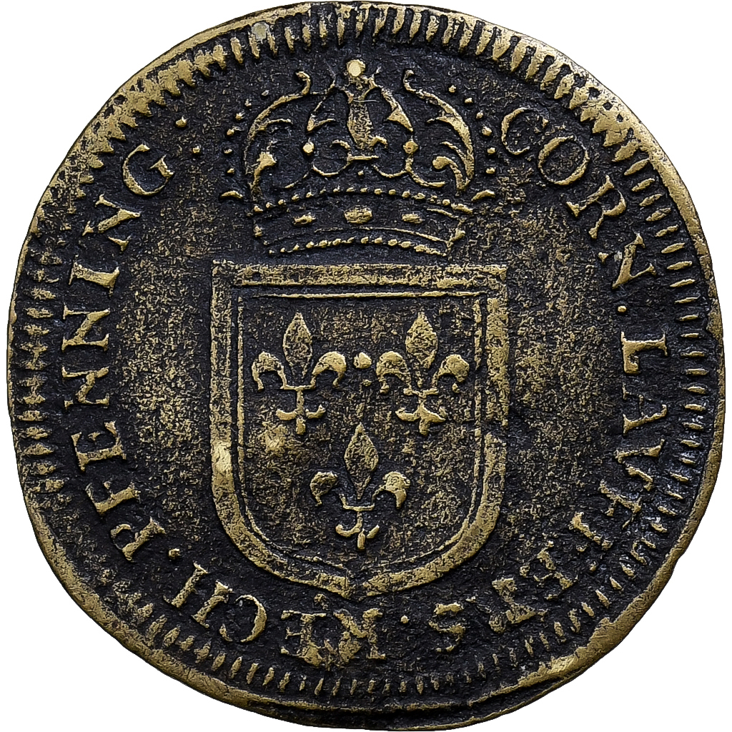 France, Token, Louis XIV, Nuremberg, Cornélius Lauffers, Brass, 