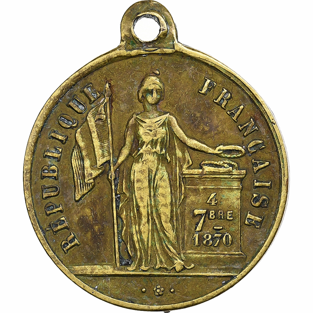France, Medal, Général Trochu, Gouvernement de la Défense Nationale, Brass