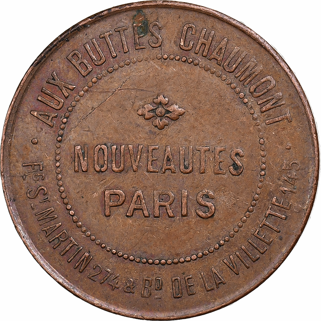 France, Paris, Jeton Prime, Aux Buttes Chaumont, , Copper