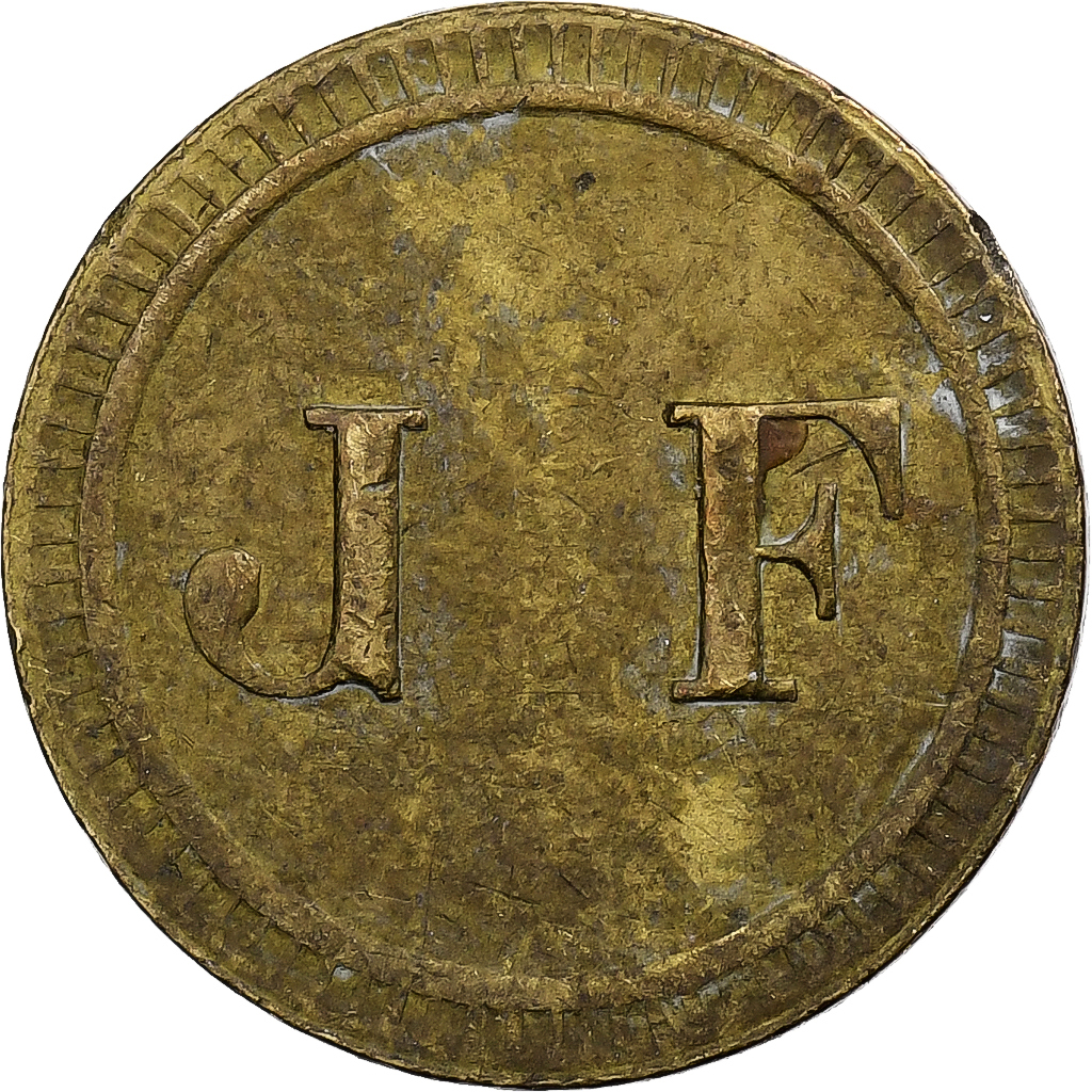France, J.F, 30 Centimes, A Consommer, , Brass