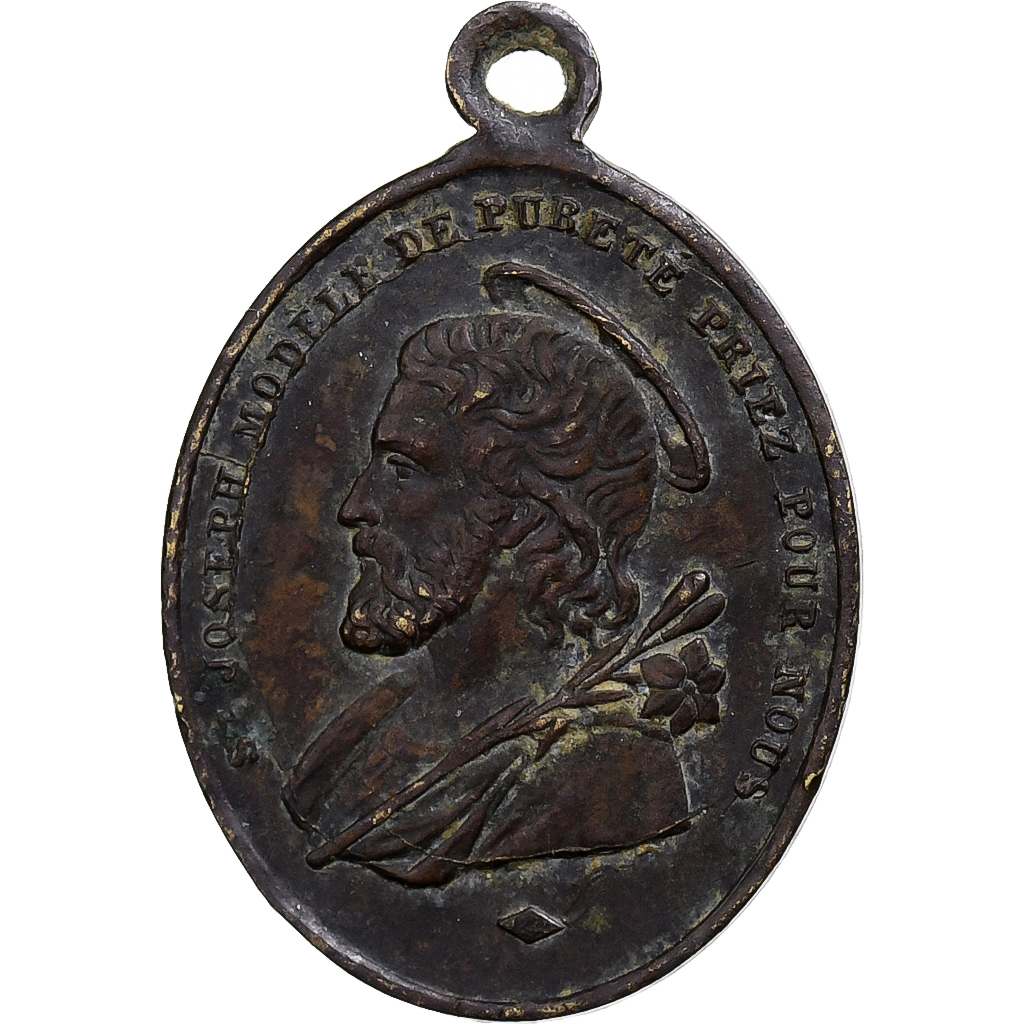 France, Medal, Saint Joseph, Brass, 