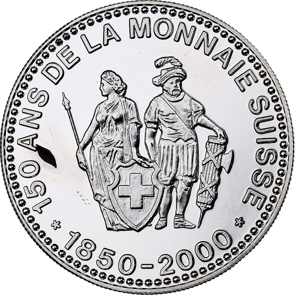 Switzerland, Medal, 150 Ans de la Monnaie Suisse, 50 FRANCS, 2000