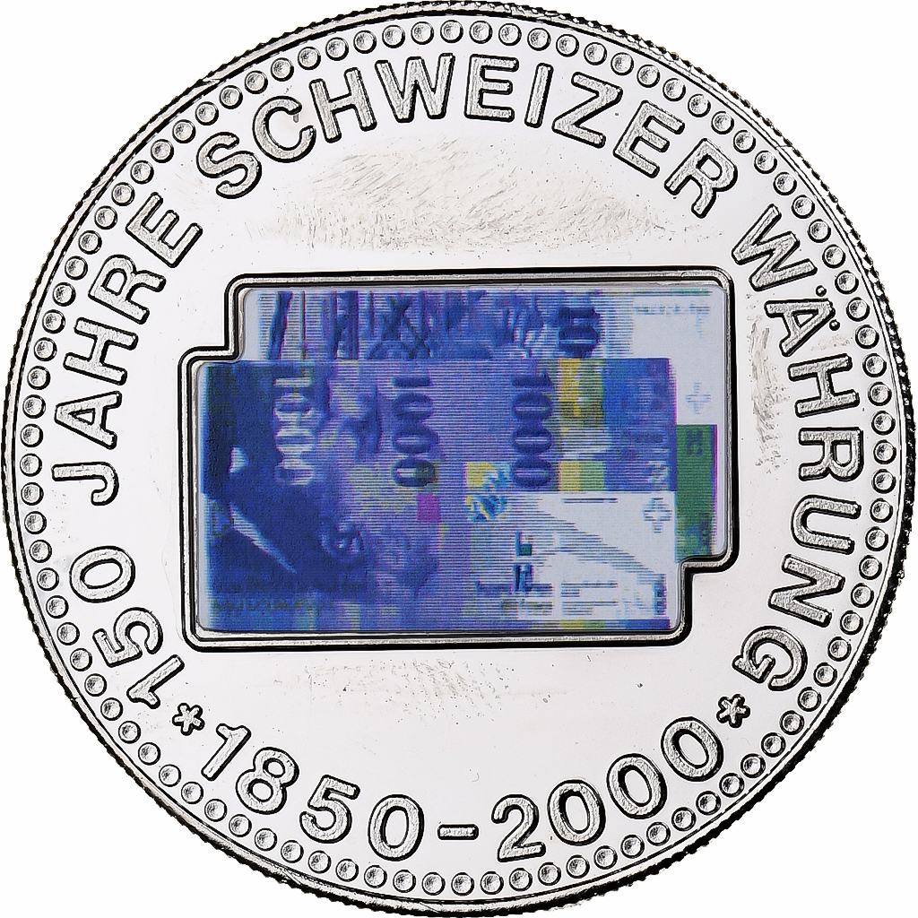 Switzerland, Medal, 150 Ans de la Monnaie Suisse, 1000 FRANCS, 2000