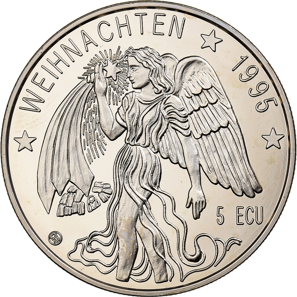 Switzerland, 5 Ecu, Weihnachten, 1995, Copper-nickel, 
