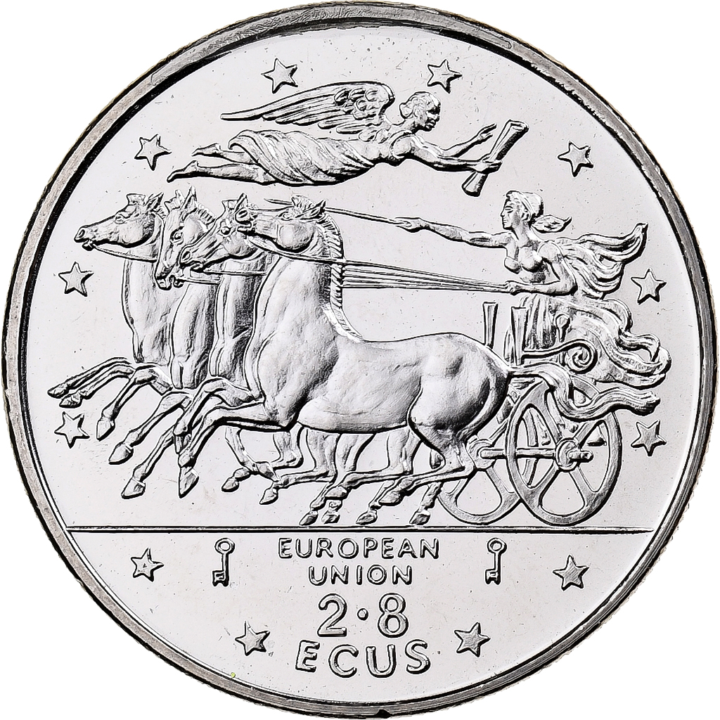 Gibraltar, 2.8 Ecus, Traité de Maastricht, 1994, Copper-nickel, 