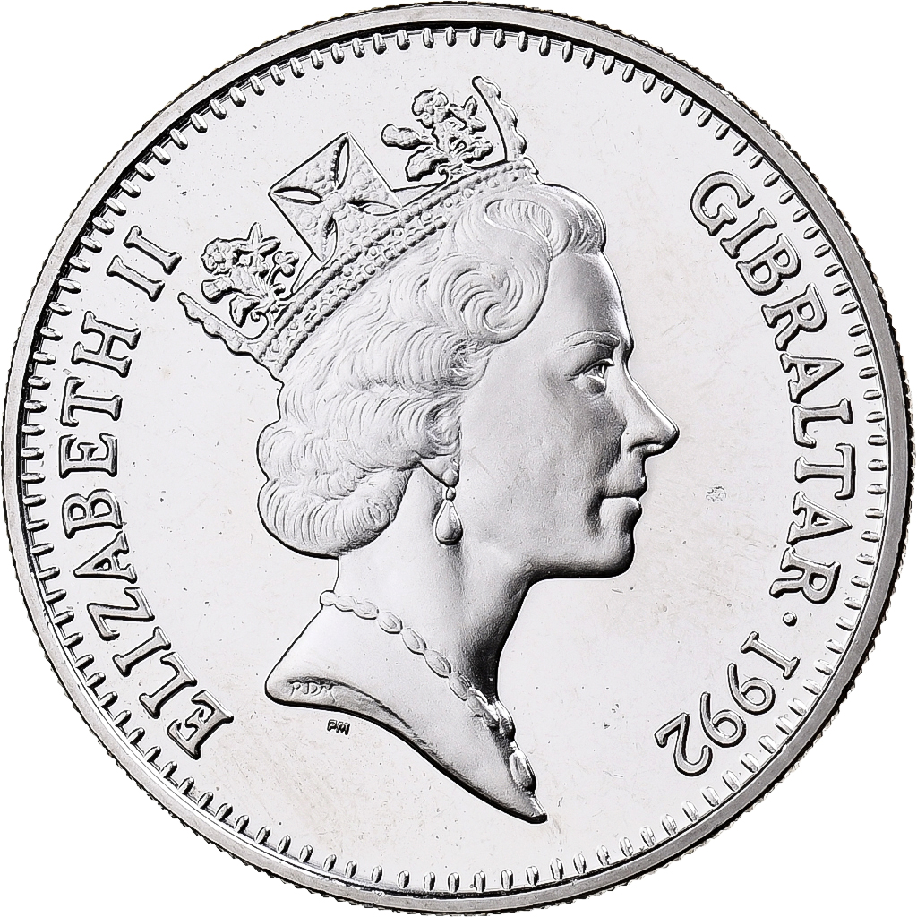 Gibraltar, 2.8 Ecus, 1992, Copper-nickel, 