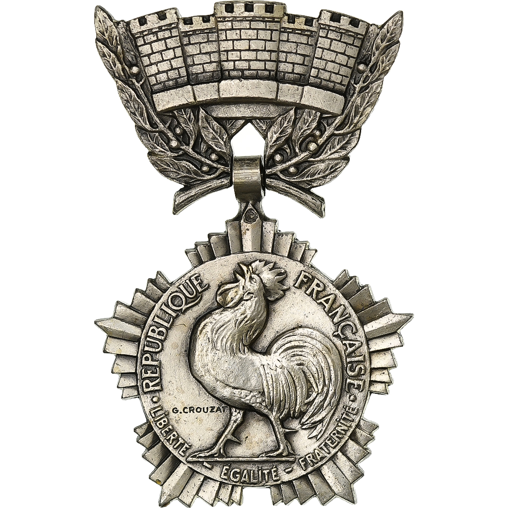 France, Collectivités locales, Medal, Excellent Quality, Crouzat, Silver, 32