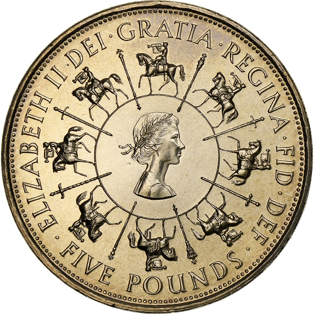 Great Britain, Elizabeth II, 5 Pounds, 1993, Copper-nickel, , KM:965