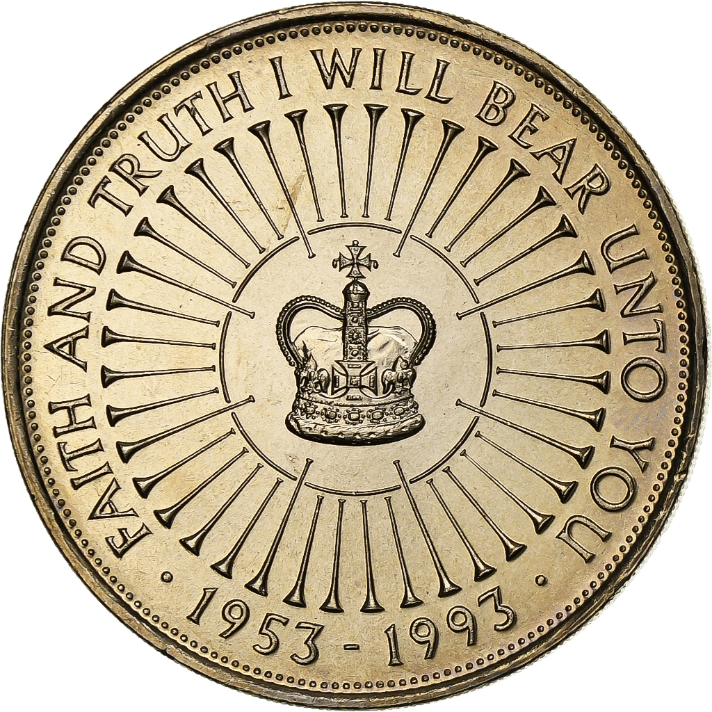 Great Britain, Elizabeth II, 5 Pounds, 1993, Copper-nickel, , KM:965
