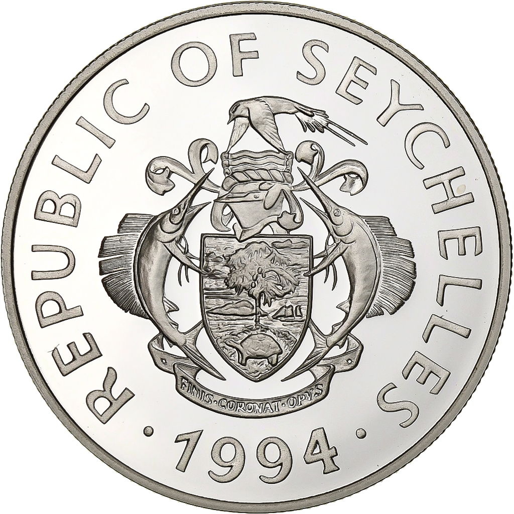 Seychelles, 25 Rupees, Queen Mother, 1994, BE, Silver, , KM:79