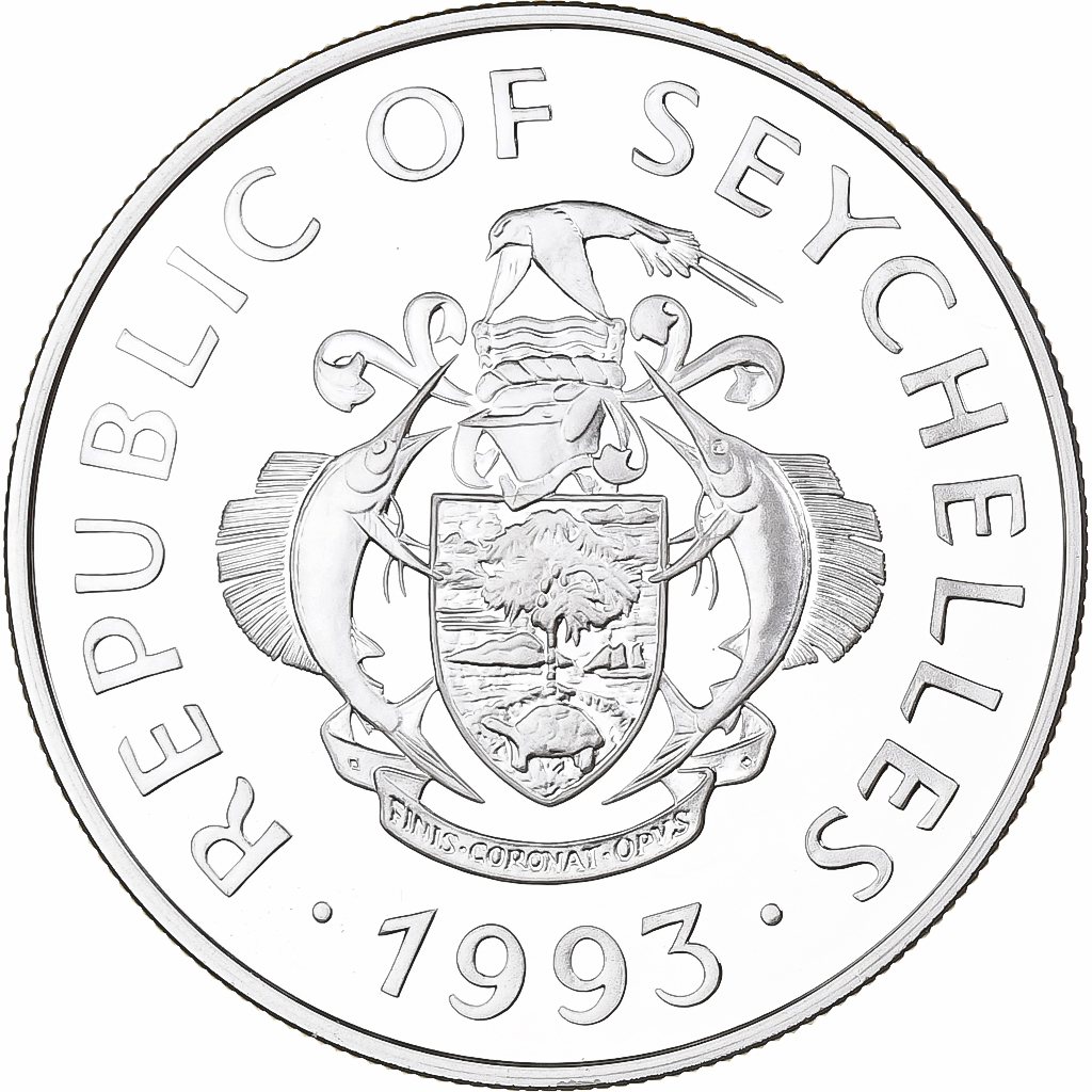 Seychelles, 25 Rupees, Queen Mother, 1993, BE, Silver, 