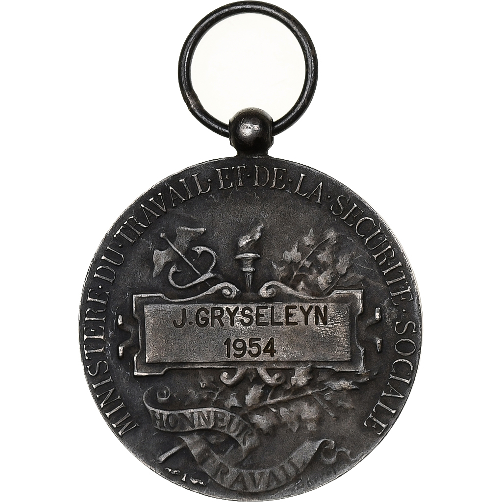 France, Ministère du Travail et de la Sécurité Sociale, Medal, 1954, Very