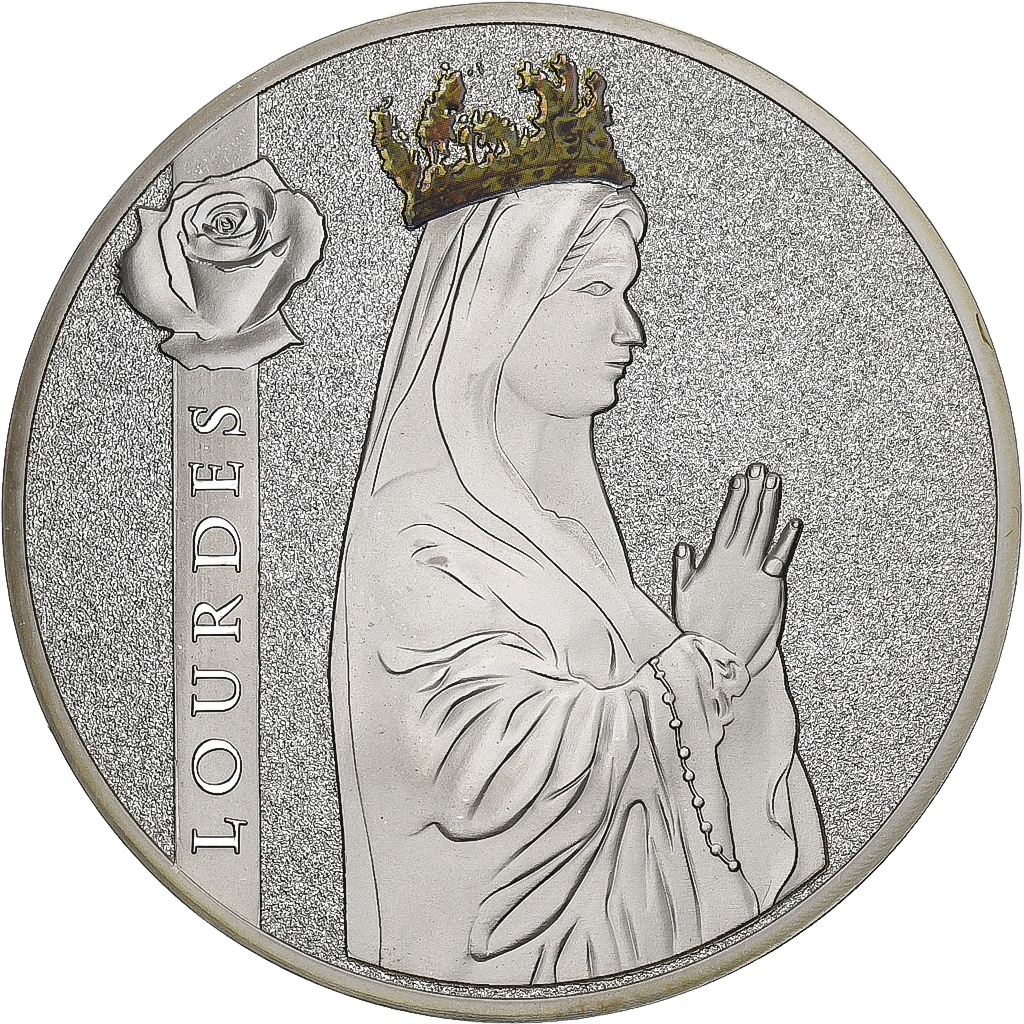 France, Medal, Lourdes, Fatima, 2011, Copper Plated Silver, 