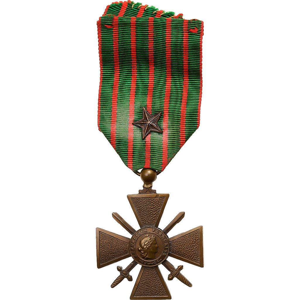 France, Croix de Guerre, WAR, Medal, 1914-1918, Une Citation, Very Good Quality