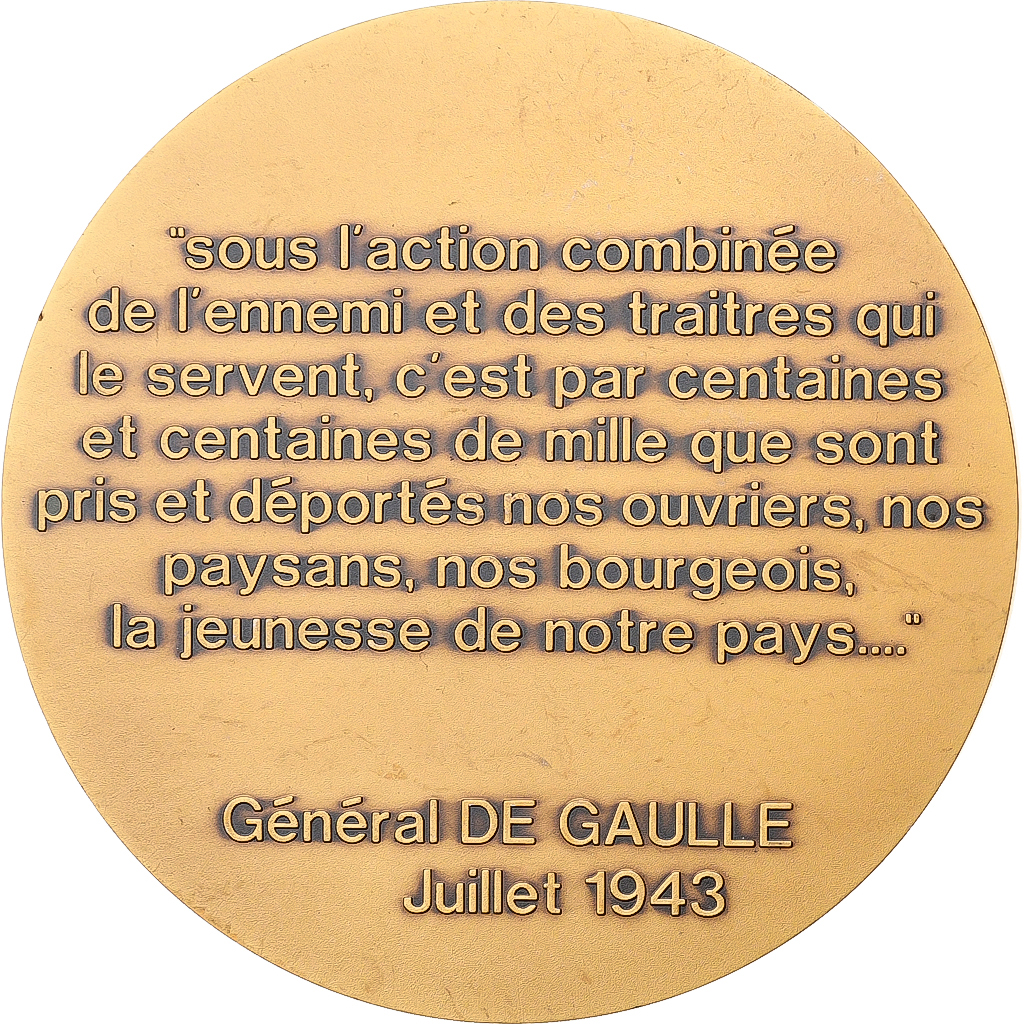 France, Medal, Cinquantenaire de la Libération des Camps de Déportation, 1995