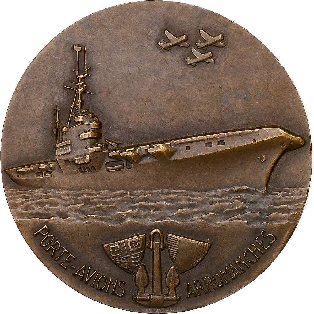 France, Medal, Porte-Avions Arromanches, 1986, Bronze, Guiraud, 