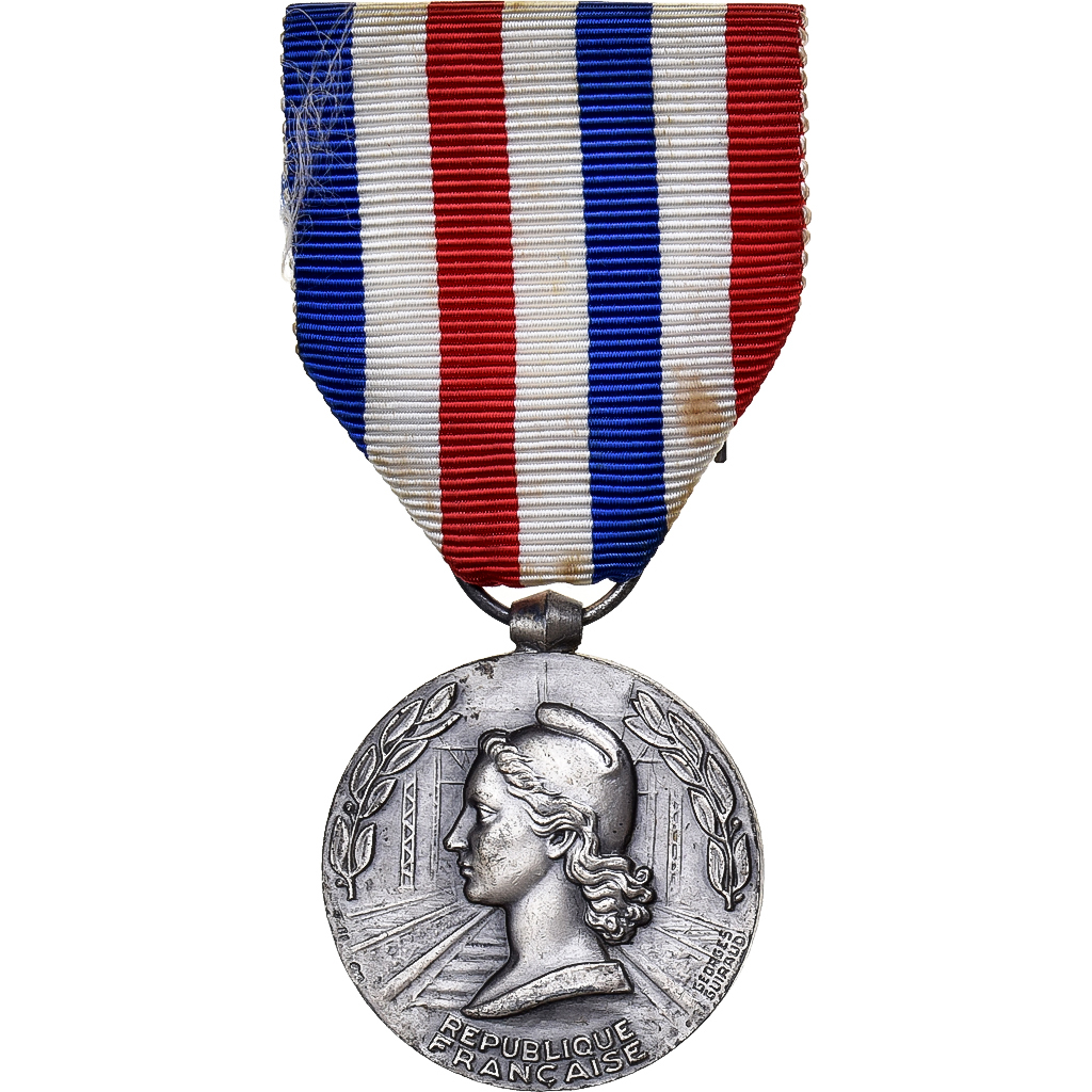 France, Médaille d'honneur des chemins de fer, Railway, Medal, 1962, Very Good