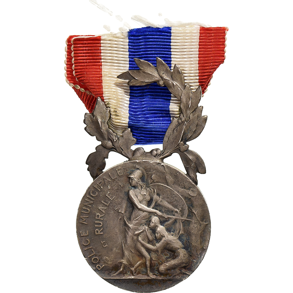 France, Police Municipale et Rurale, Medal, Very Good Quality, Coudray, Silver