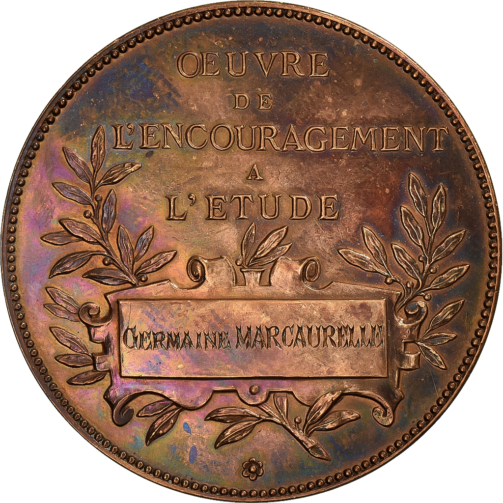 France, Medal, Oeuvre de l'Encouragement à l'Etude, Bronze, 