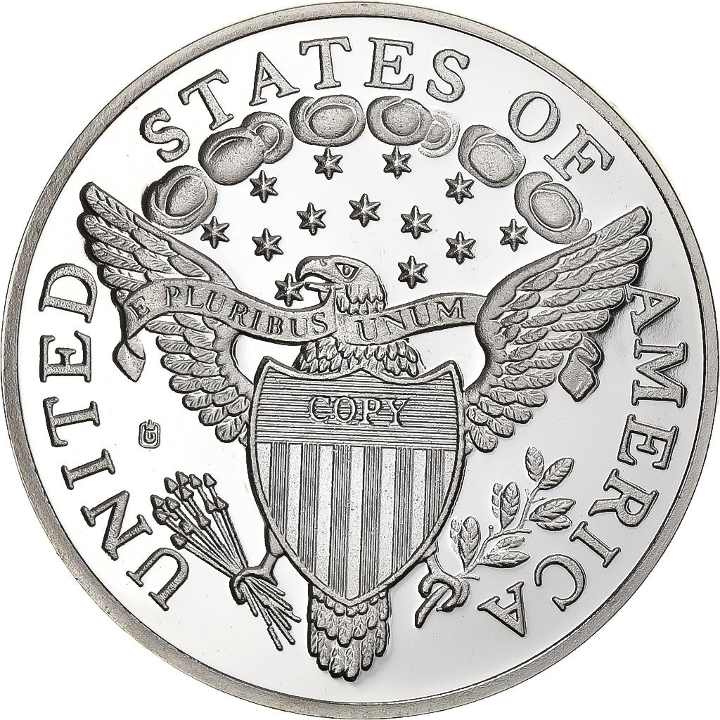 United States, Medal, Draped Bust Dollar 1804, Copper Plated Silver, COPY