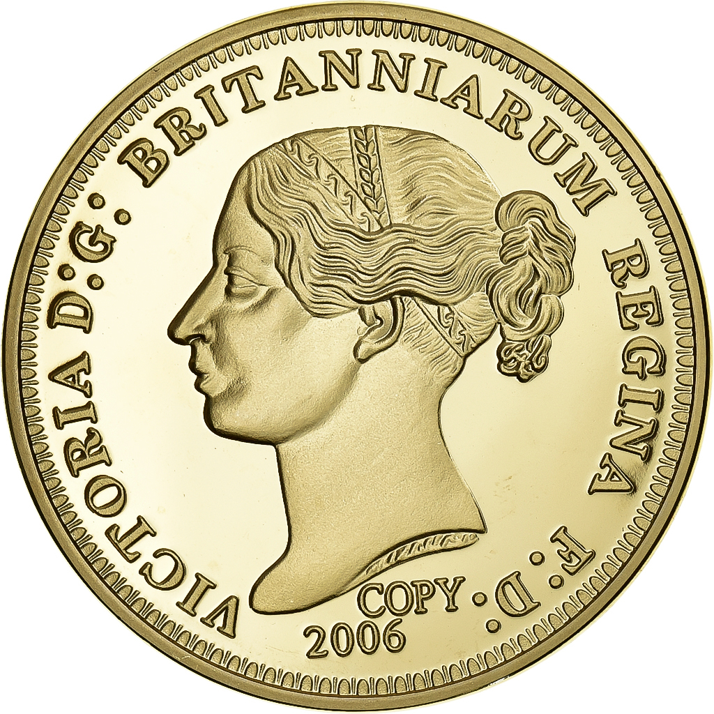 United Kingdom, Medal, 5 Pounds Una et le Lion, Copper Gilt, COPY, 