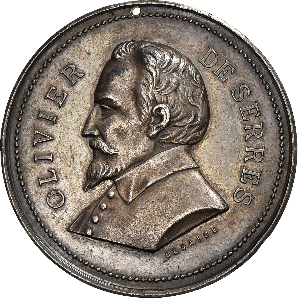 France, Medal, Olivier de Serres, Comice Agricole du Grand Luce, 1880, Silver