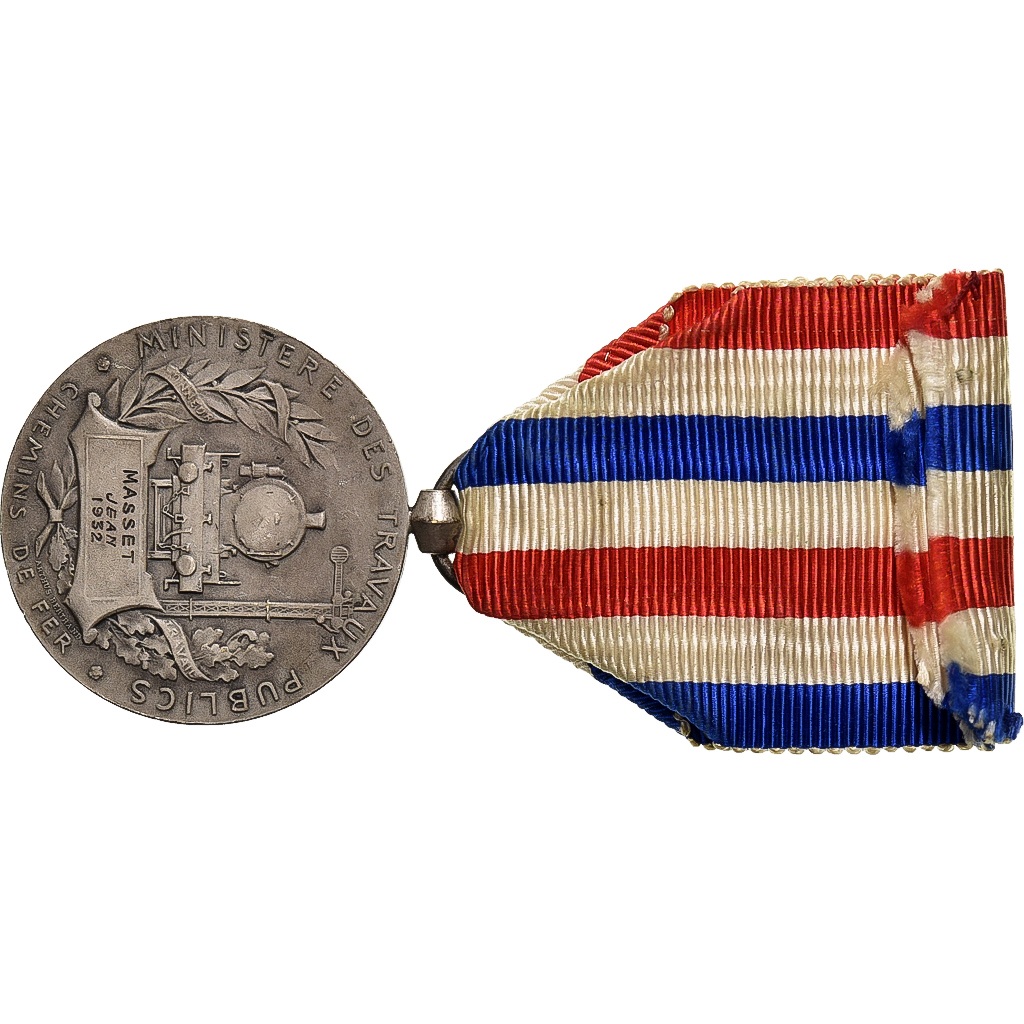 France, Médaille d'honneur des chemins de fer, Railway, Medal, 1932, Excellent