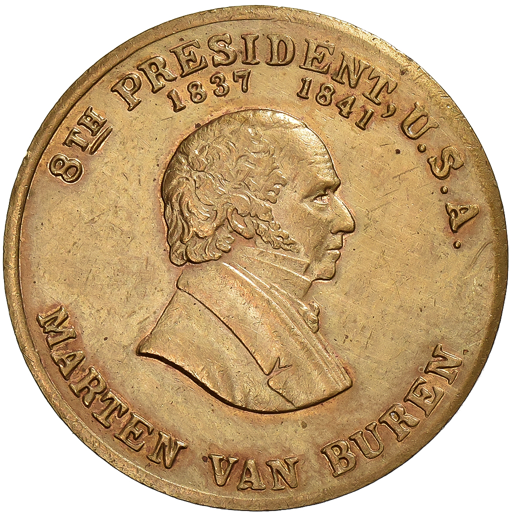 United States, Medal, Marten Van Buren, 8th President, 1841, Copper Plated