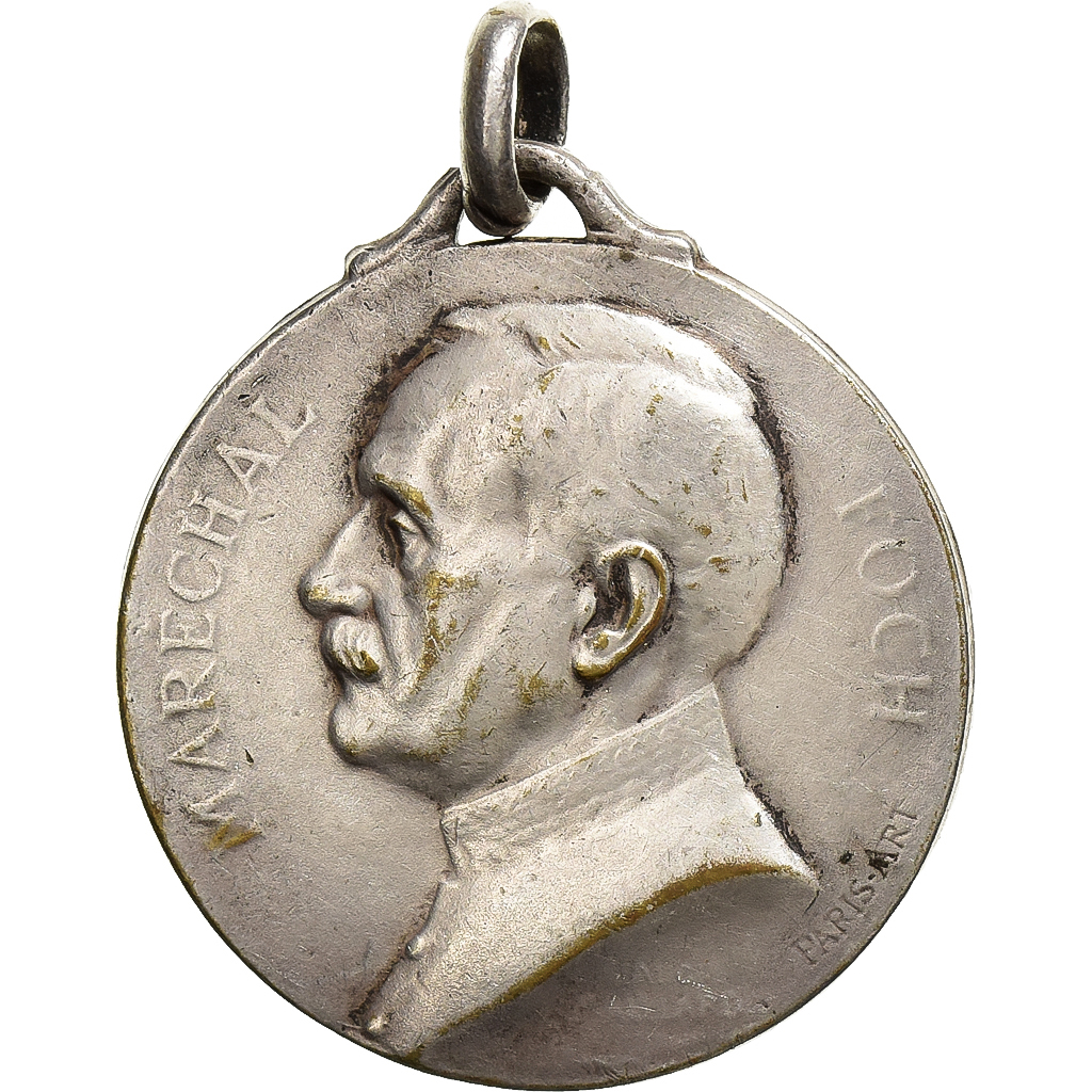 France, Medal, Maréchal Foch, Commandant des Armées, Silvered bronze