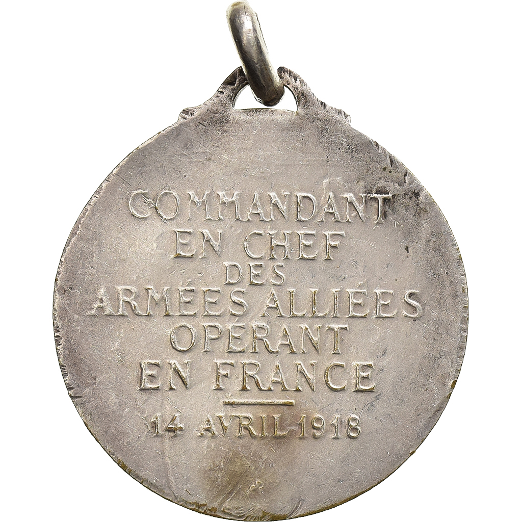 France, Medal, Maréchal Foch, Commandant des Armées, Silvered bronze