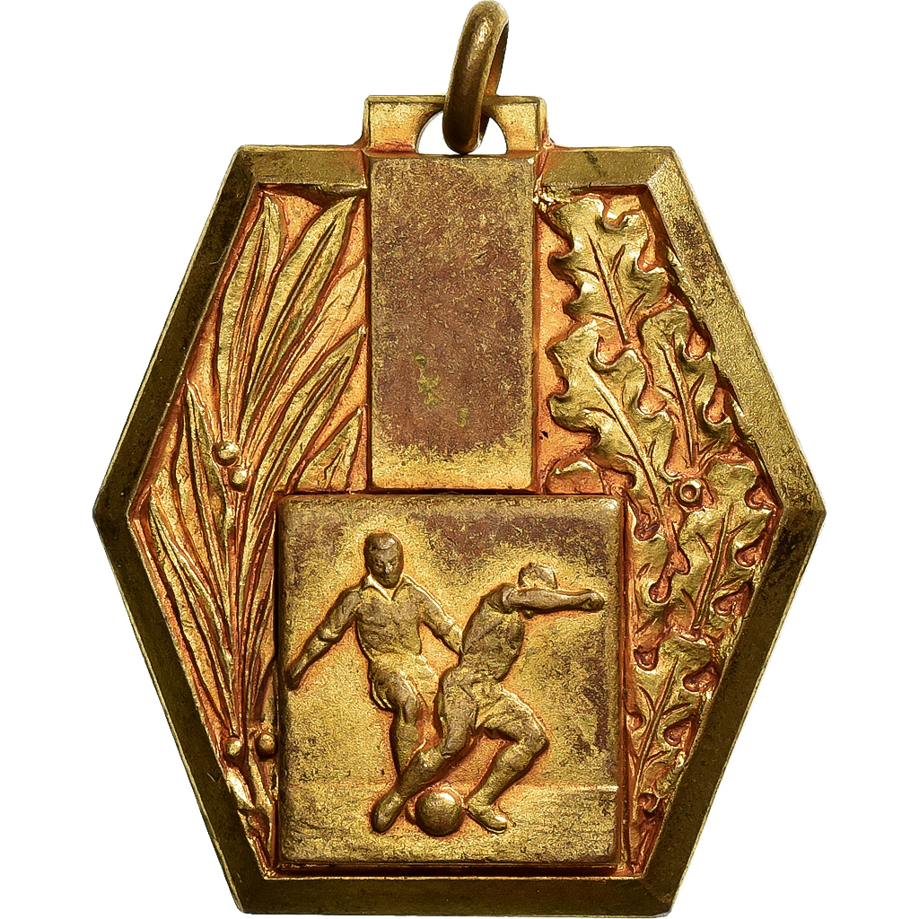 France, Medal, USEP, Football, Gilt Metal, 