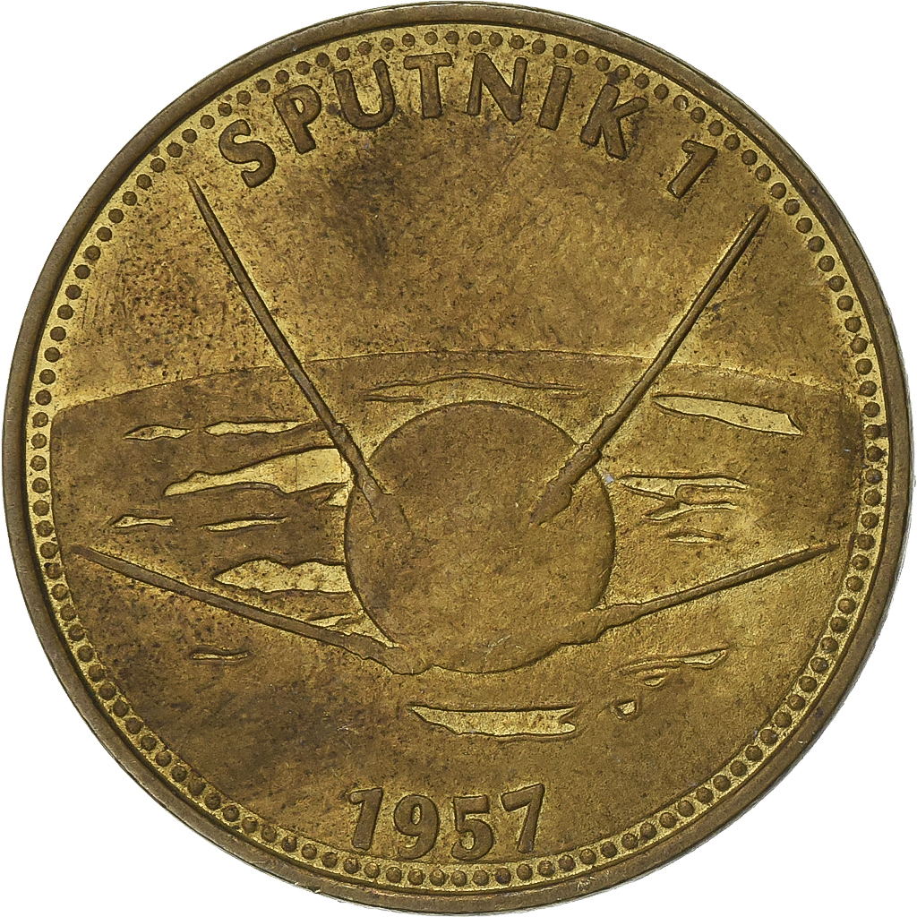 France, Token, Collection Shell, Sputnik 1, Bronze-Aluminium, 