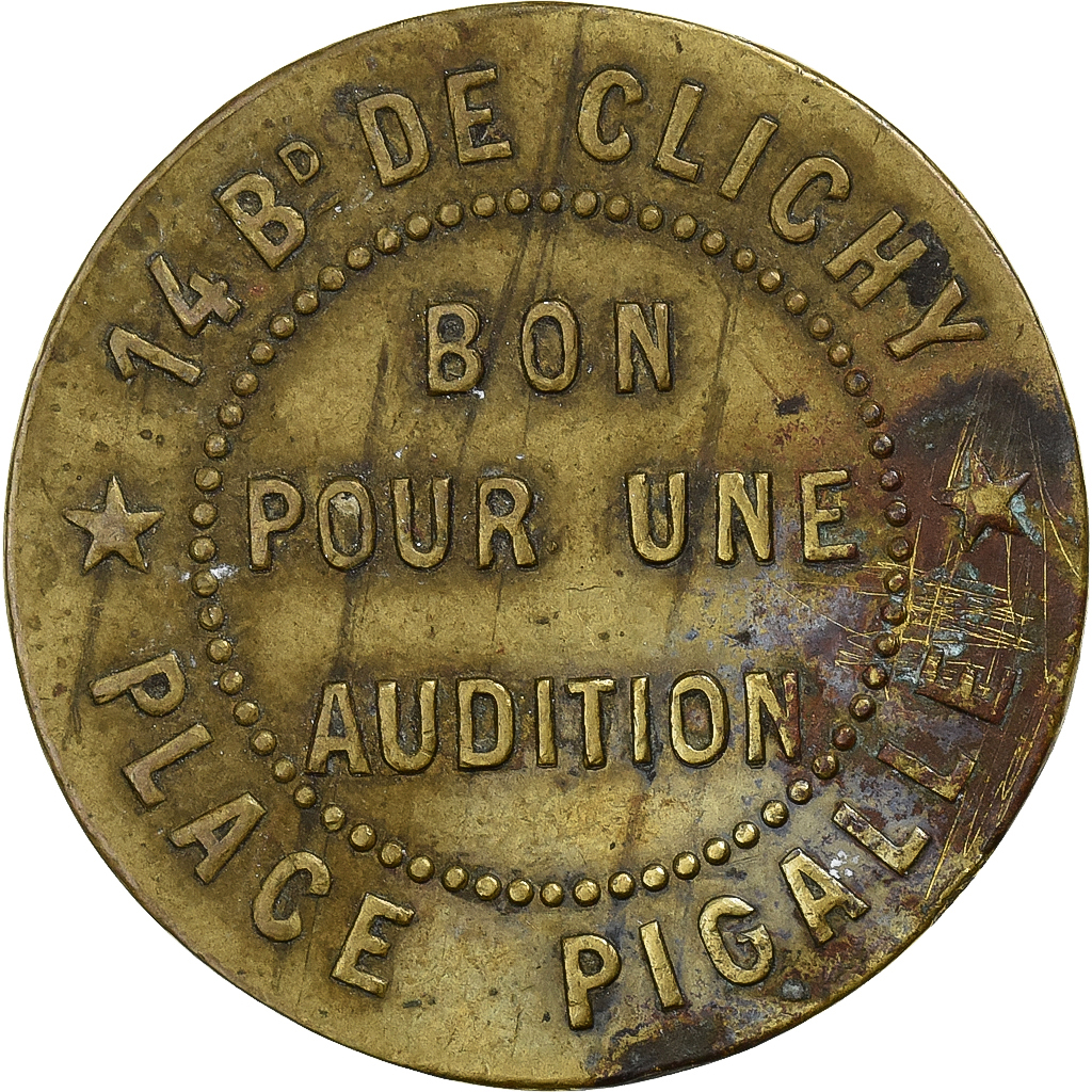France, Token, Paris, Palace Chansons, Bon pour une Audition, Copper, 
