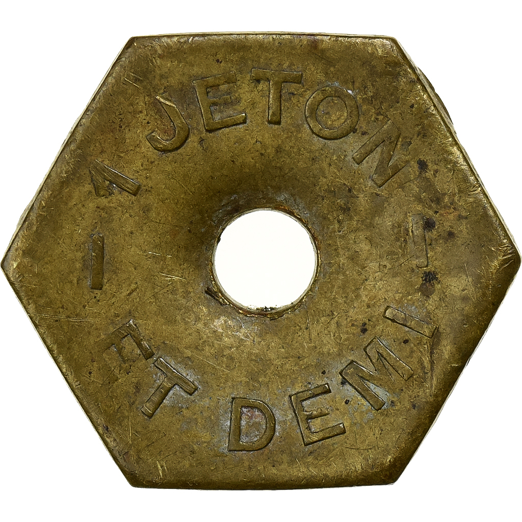 France, L'Indépendante, Lille, 1 Jeton et Demi, , Brass