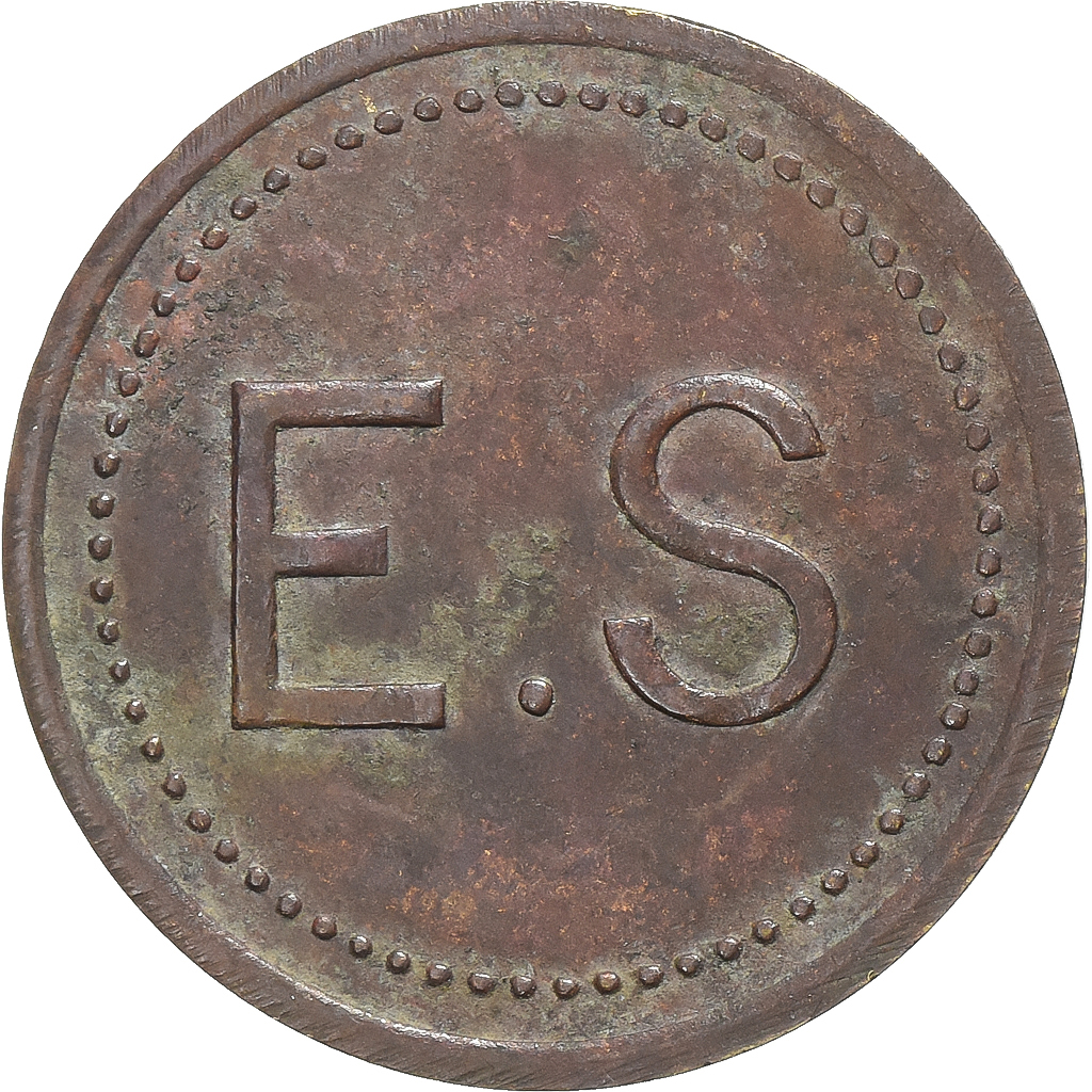 France, E.S, 75 Centimes, , Copper