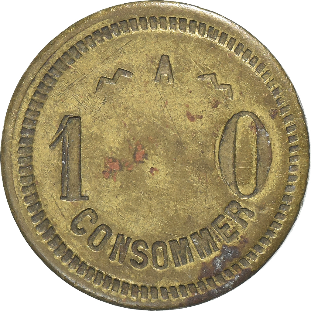 France, A Consommer, 10 Centimes, , Brass