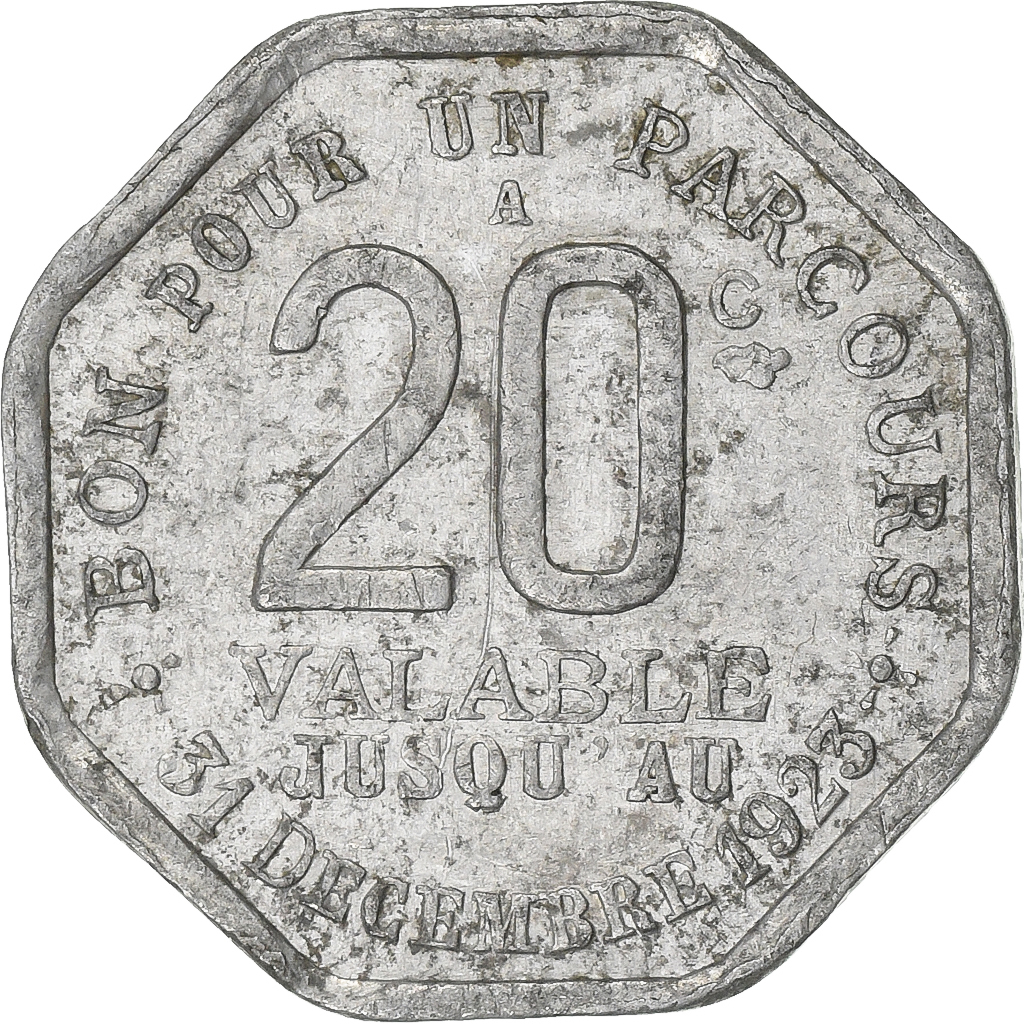 France, Transport en commun, région parisienne, 20 Centimes, 1923, 