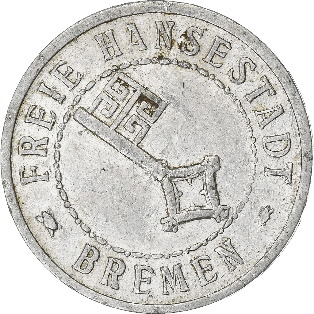 Germany, Freie Hansestadt, Bremen, 20 Pfennig, , Aluminum