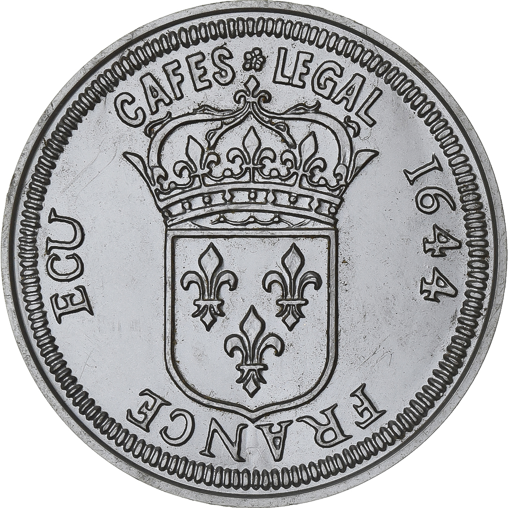 France, Token, Cafés Legal, Ecu Louis XIV, Plastic, 