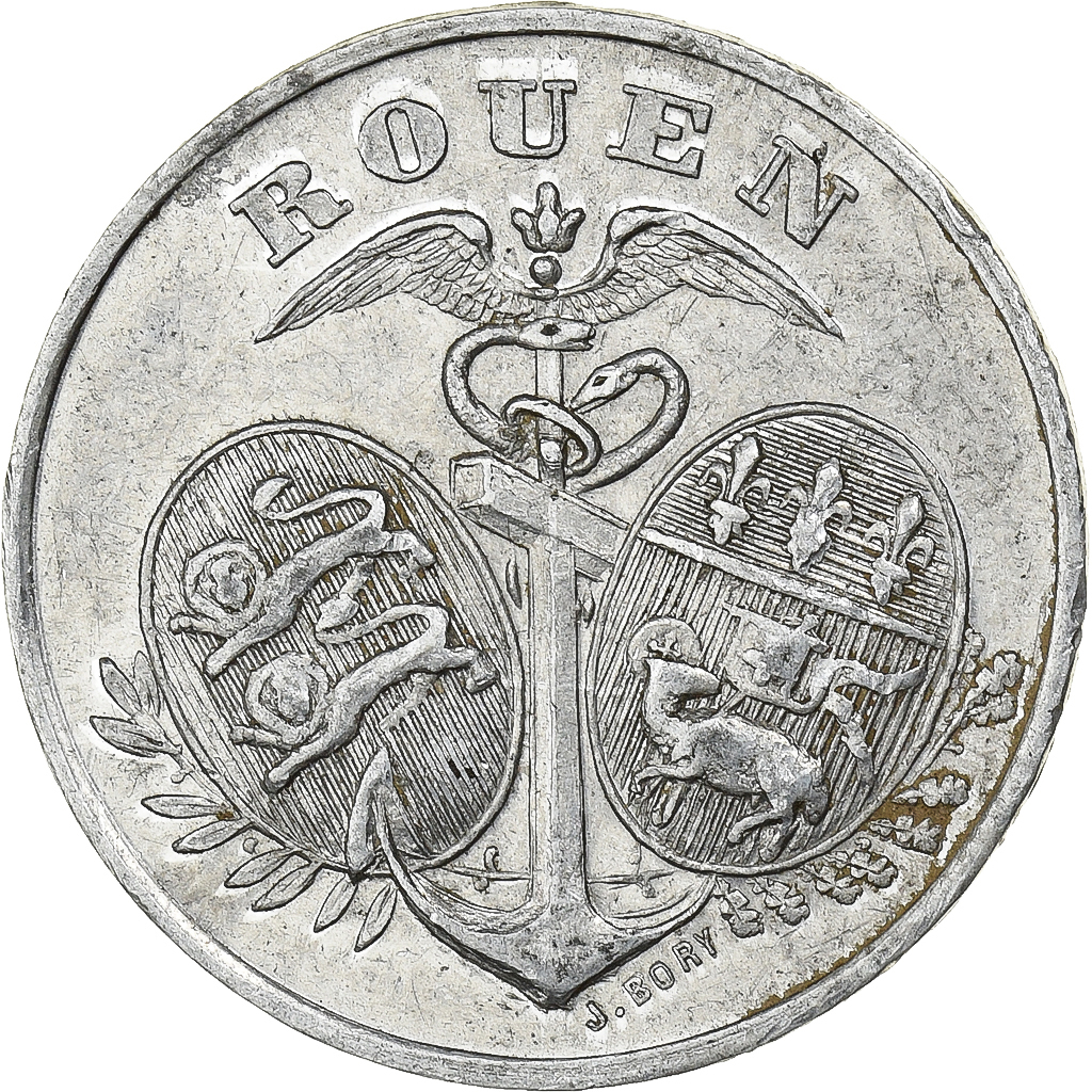 France, Chambre de commerce de Rouen, 5 Centimes, 1918, , Aluminium