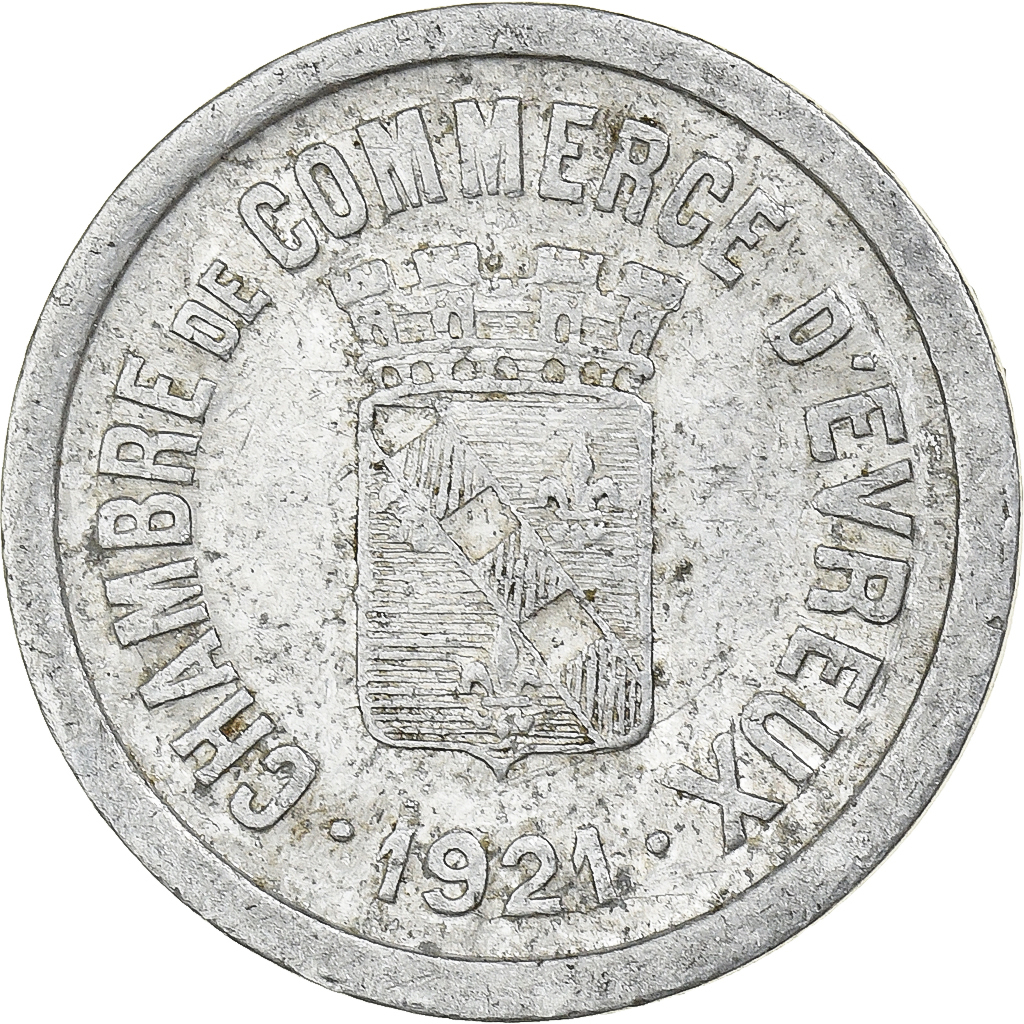 France, Chambre de commerce d'Evreux, 10 Centimes, 1921, , Aluminium
