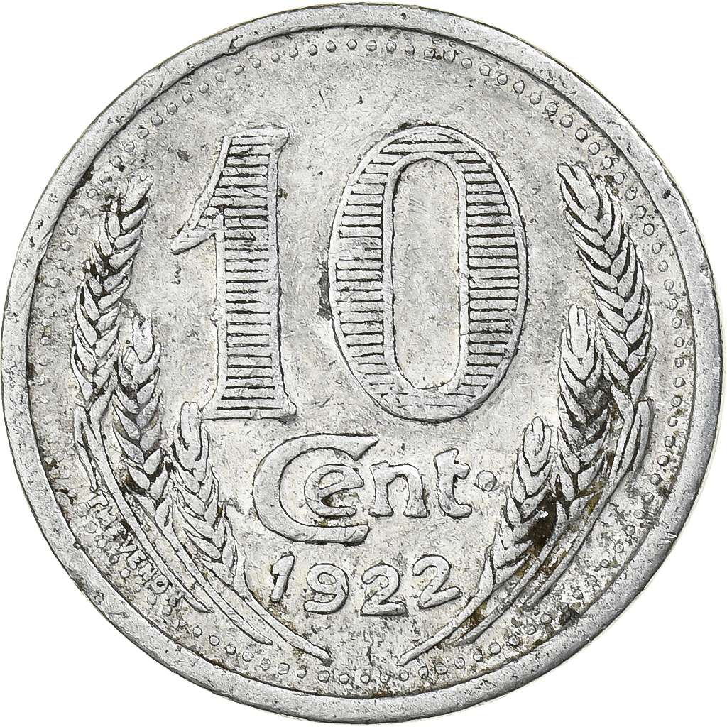 France, Chambre de commerce d'Evreux, 10 Centimes, 1922, , Aluminium