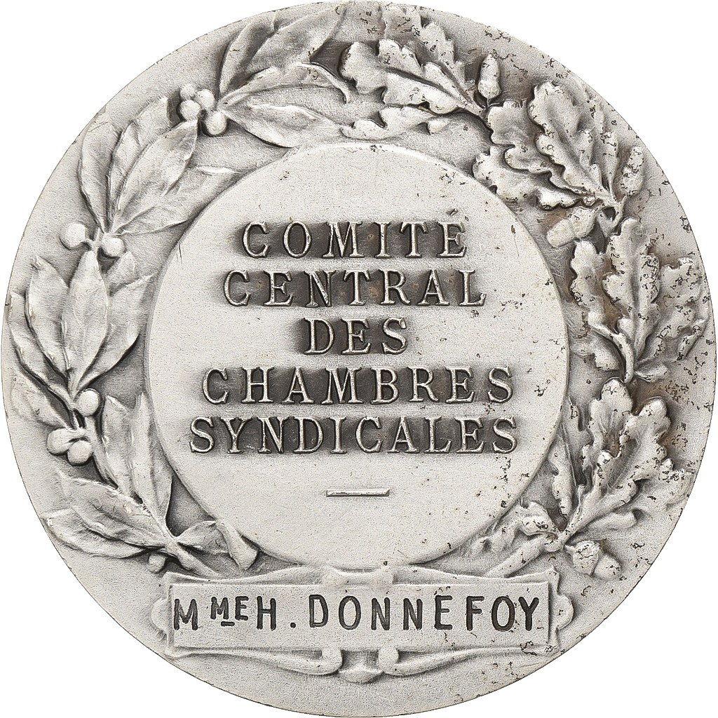 France, Medal, Comité Centrale des Chambres Syndicales, Silvered bronze