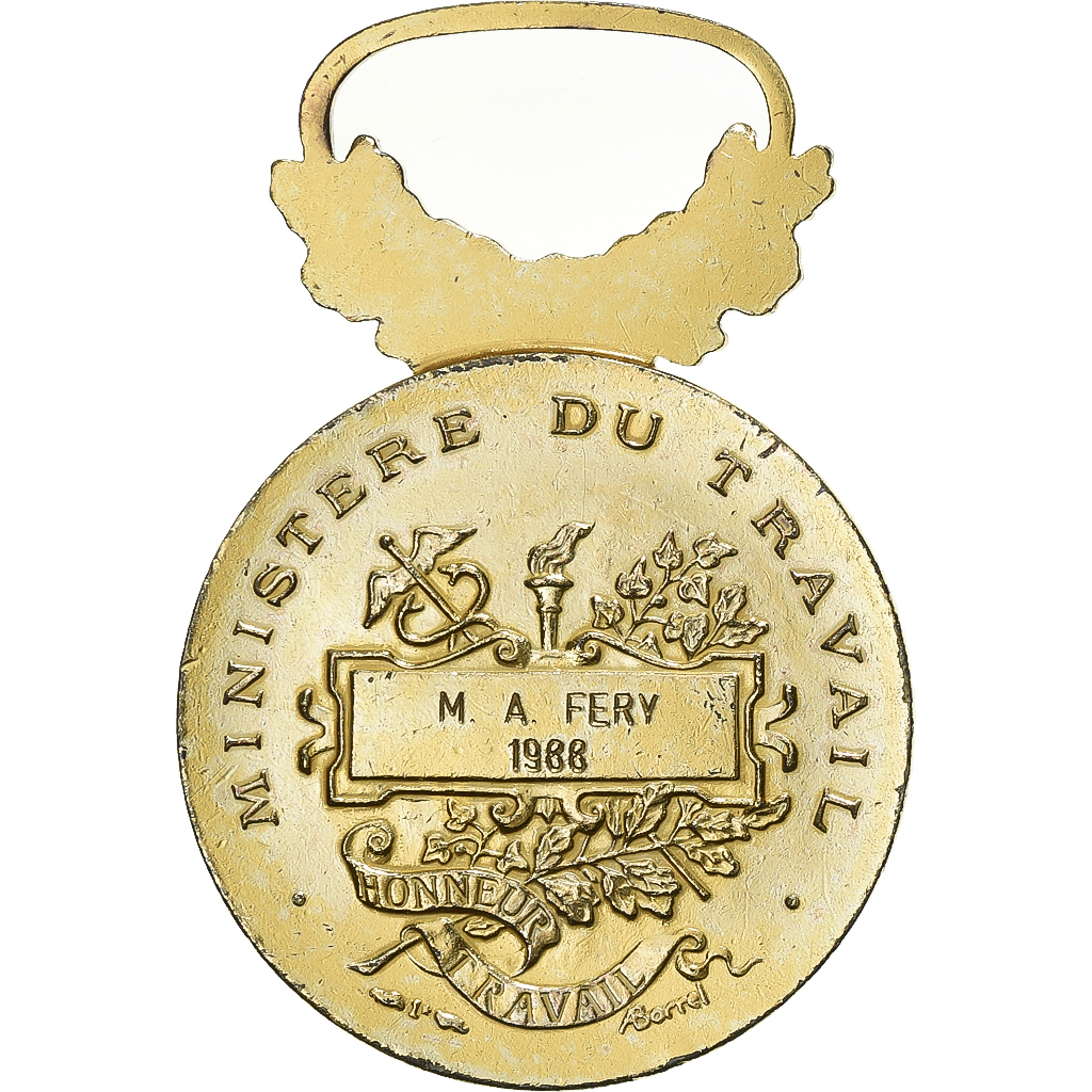 France, Médaille d'honneur du travail, Medal, 1988, Very Good Quality